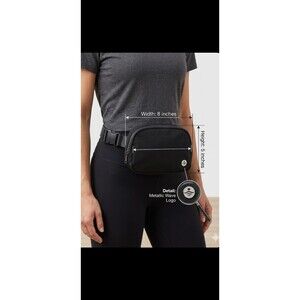 Black Nylon Belt Bag Fanny Pack - Adiustable Heavy Duty Strap - Travel Waist Bag